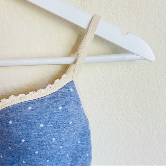 Forever 21 Heathered Blue & Cream Lace Polka Dot Wireless Bra - Picture 4 of 9